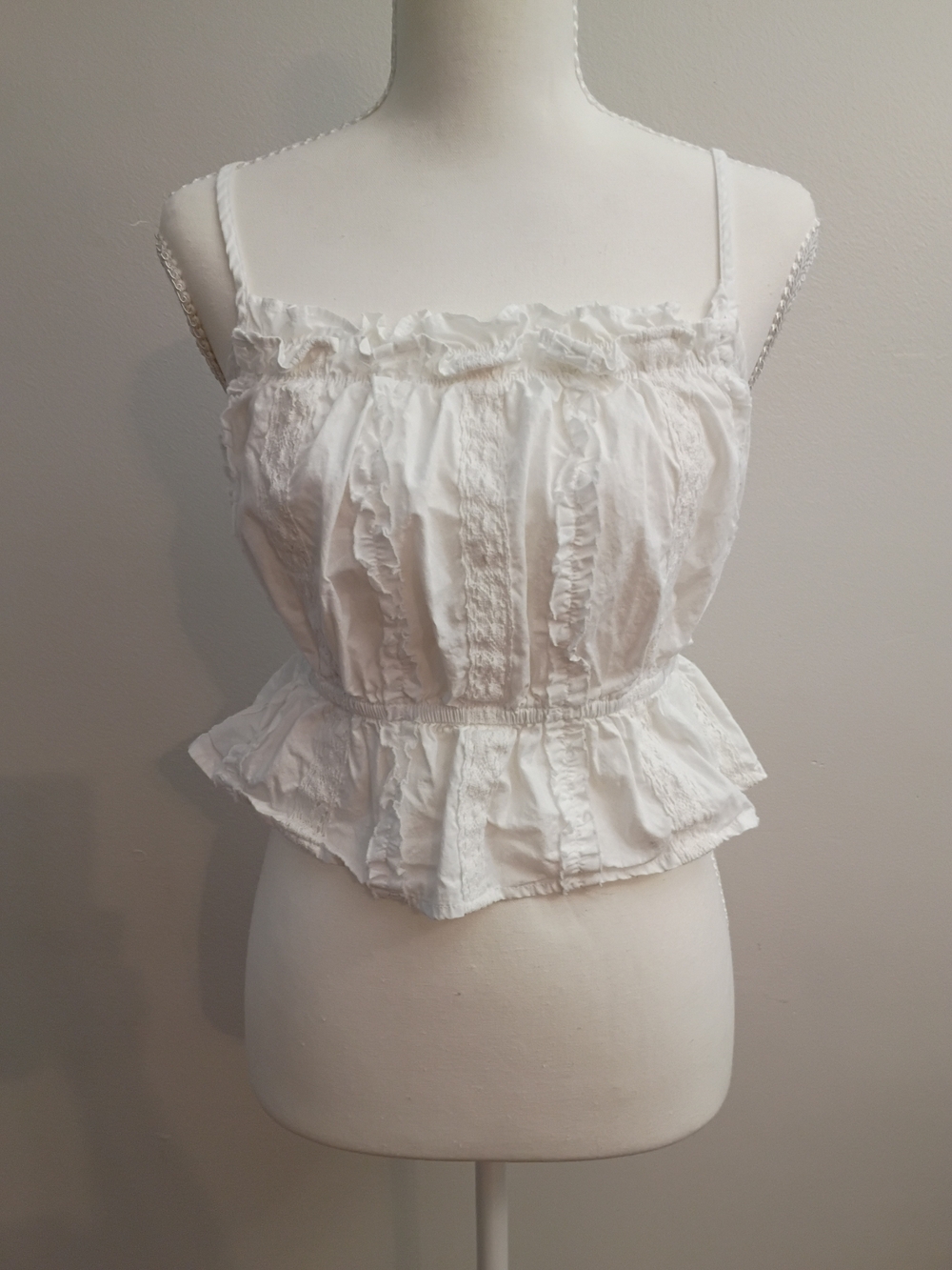 White Ruffle Peplum Camisole Top